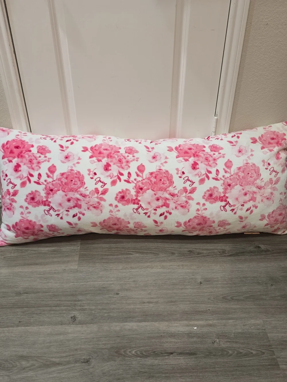 Juicy Couture Home Decorative Floral Print Plush Body Pillow